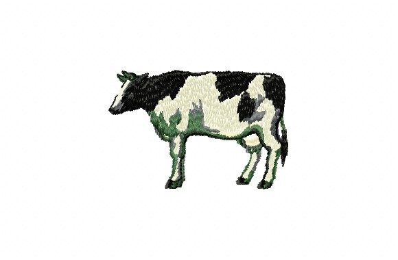 Black and White Cow Embroidery