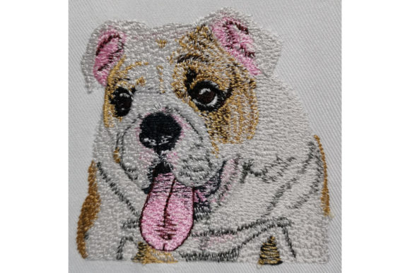 English Bulldog Embroidery Design