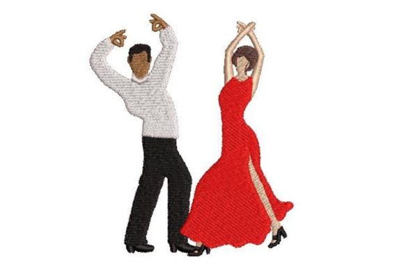 Flamenco Dancers Embroidery Design