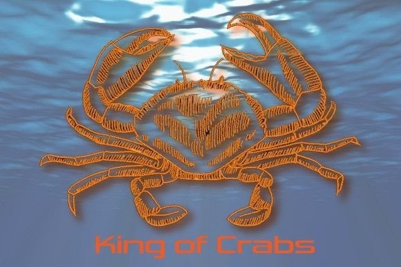 King of Crabs Embroidery Design