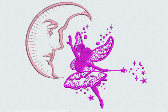 Moon Fairy Embroidery Design