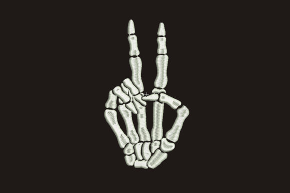Skeleton Peace Hand Embroidery